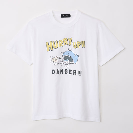 ちいかわ水族館 Tシャツ ハリーアップ ホワイト（イカミラー付）