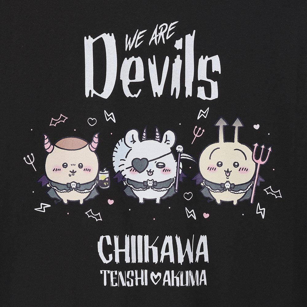 Chiikawa Angel & Demon T-shirt (WE ARE DEVILS Charcoal)
