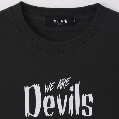 Chiikawa Angel & Demon T-shirt (WE ARE DEVILS Charcoal)
