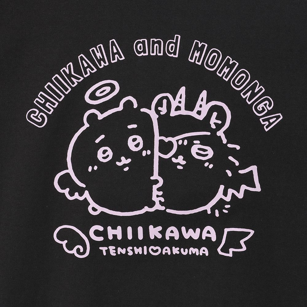 ちいかわ てんし♡あくま Tシャツ（ちいかわ＆モモンガ スミ）