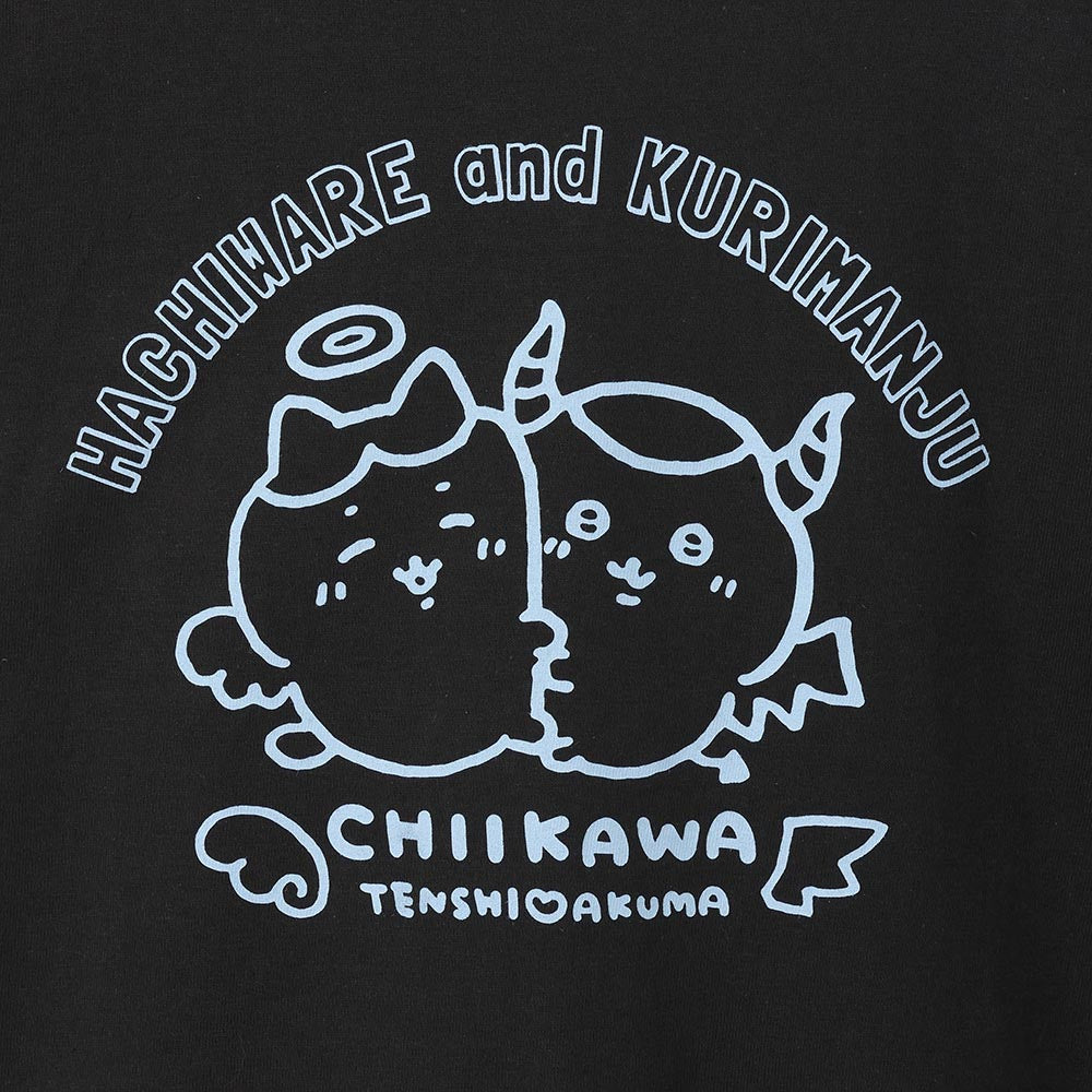 ちいかわ てんし♡あくま Tシャツ（ハチワレ＆くりまんじゅう スミ）