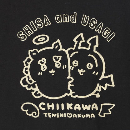ちいかわ てんし♡あくま Tシャツ（うさぎ＆シーサー スミ）