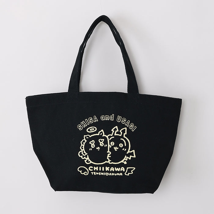 Chiikawa Angel & Demon Lunch Tote Bag (Usagi & Shisa Black)