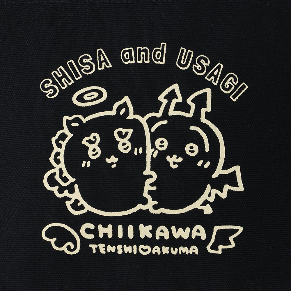 Chiikawa Angel & Demon Lunch Tote Bag (Usagi & Shisa Black)