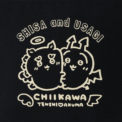 Chiikawa Angel & Demon Lunch Tote Bag (Usagi & Shisa Black)