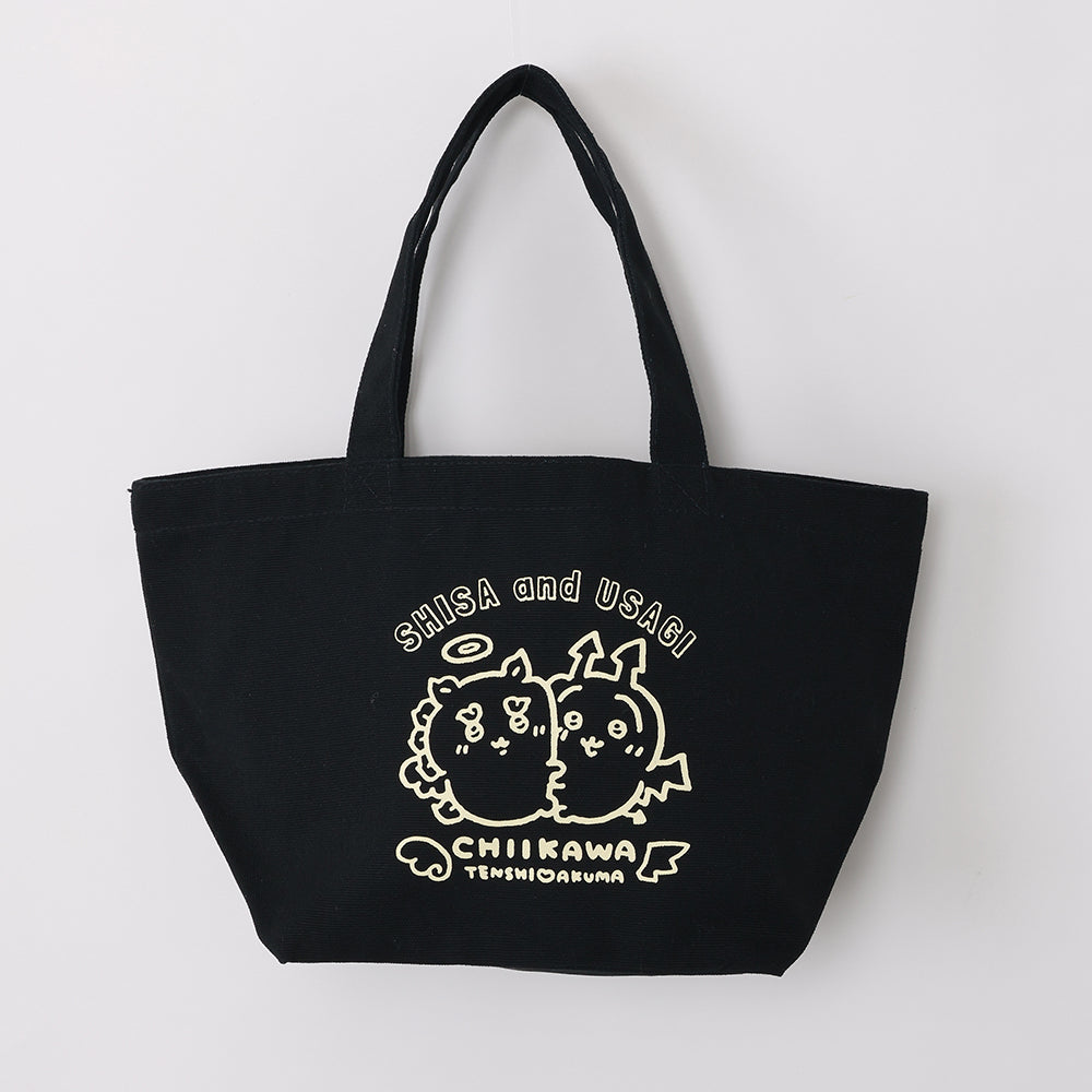 Chiikawa Angel & Demon Lunch Tote Bag (Usagi & Shisa Black)