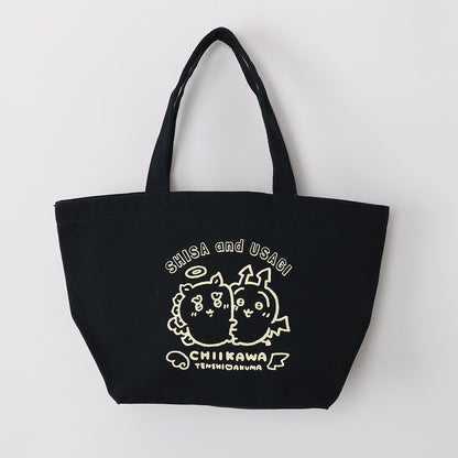 Chiikawa Angel & Demon Lunch Tote Bag (Usagi & Shisa Black)