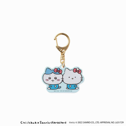 Chiikawa × Sanrio Characters Aurora Acrylic Key ring (Hachiware & Hello Kitty)