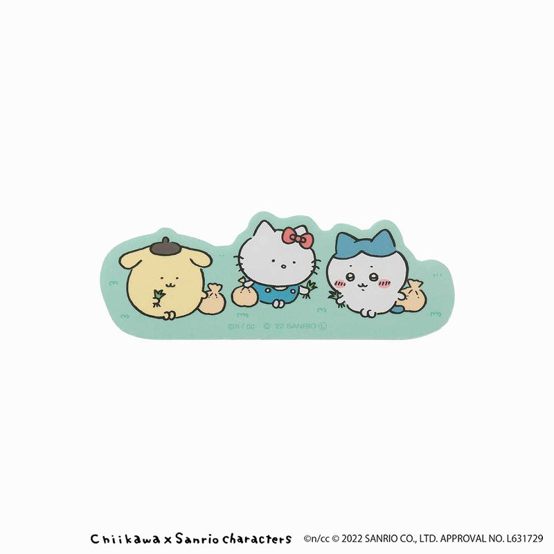Chiikawa × Sanrio Characters Phone-Sized Stickers (Weeding Grass)