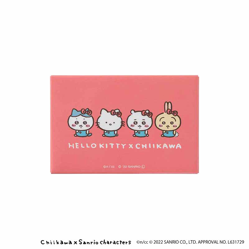 Chiikawa × Sanrio Characters Square Magnet (Hello Kitty × Chiikawa)