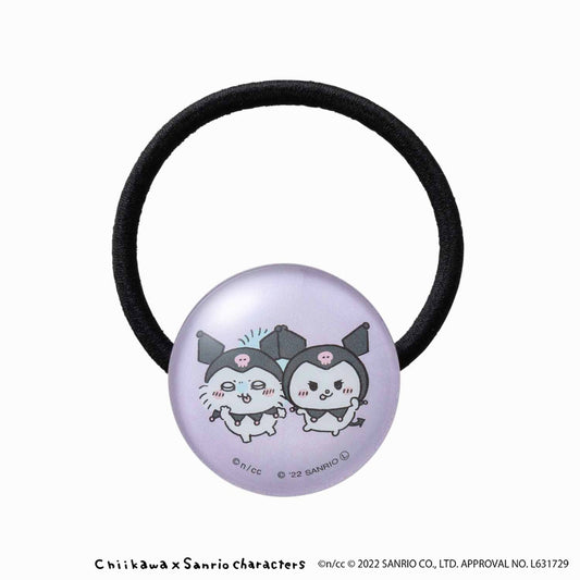 ちいかわ×サンリオキャラクターズ ガラスヘアゴム（モモンガ・クロミ）