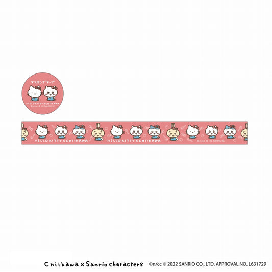 吉伊卡哇×三麗鷗角色 大型膠帶S（HELLO KITTY×吉伊卡哇）