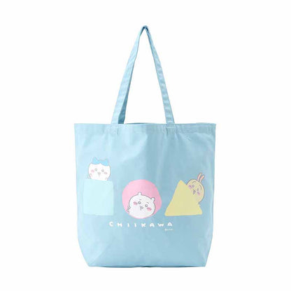ちいかわ ひょっこりのぞく大きめトートバッグ（ブルー）
