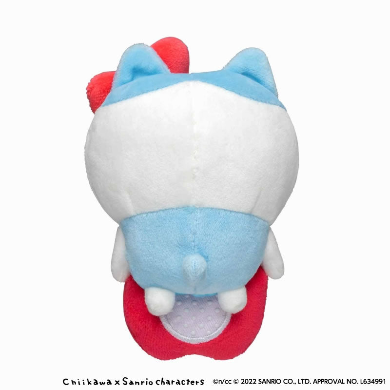 Chiikawa x Sanrio Characters Desktop Hang Plush (Hachiware, Hello Kitty)