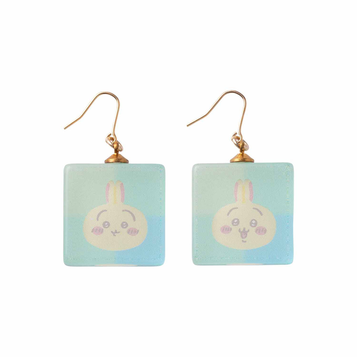 Chiikawa Tokyo Souvenir Square Glass Earrings (Usagi)