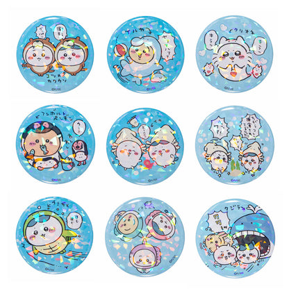 Chiikawa Aquarium Hologram Button Badge Collection (All 9 Types)
