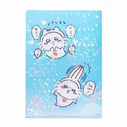 ちいかわ水族館 ホログラムA4クリアファイル（ちいかわ＆ハチワレ×コツメカワウソ）