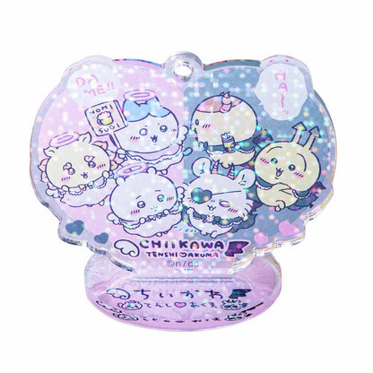 Chiikawa Angel & Demon Acrylic Key ring that Turns into an Acrylic Stand (Heart)