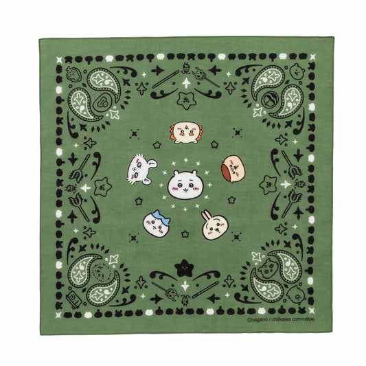 ちいかわ キャンプへGO! バンダナ（カーキ）