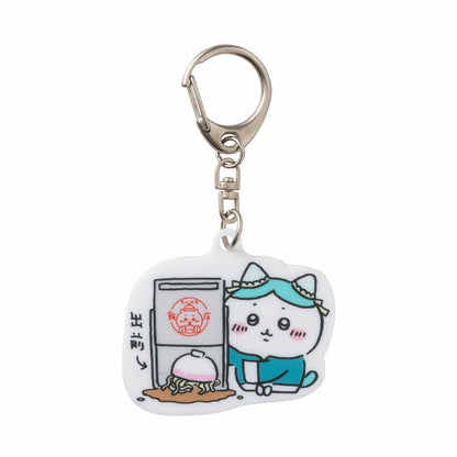 Chiikawa Chinese Diner Acrylic Key ring (Delivery Hachiware)