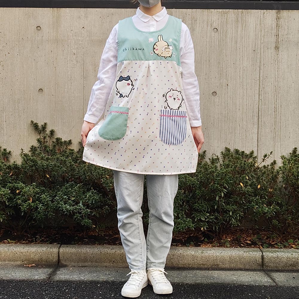 Chiikawa Tablier Apron (Music Note Dots GR)