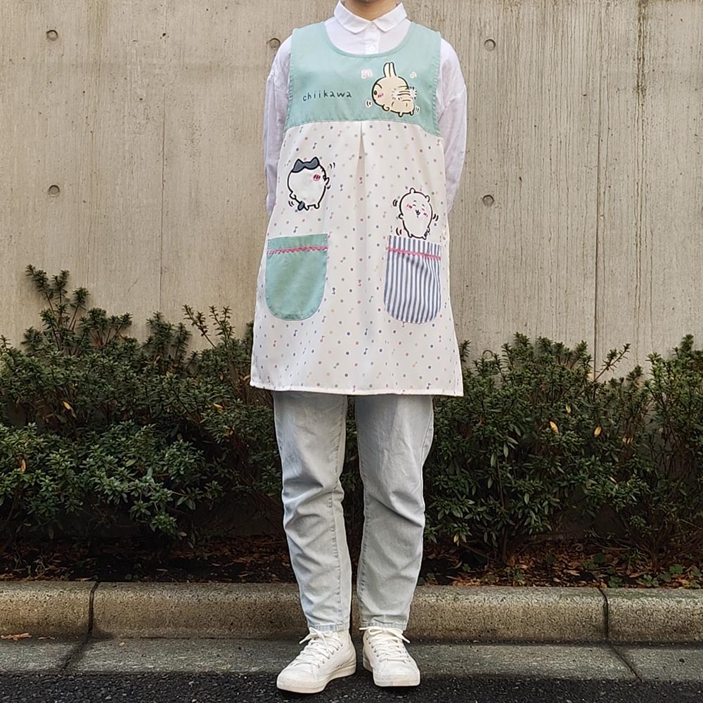 Chiikawa Tablier Apron (Music Note Dots GR)