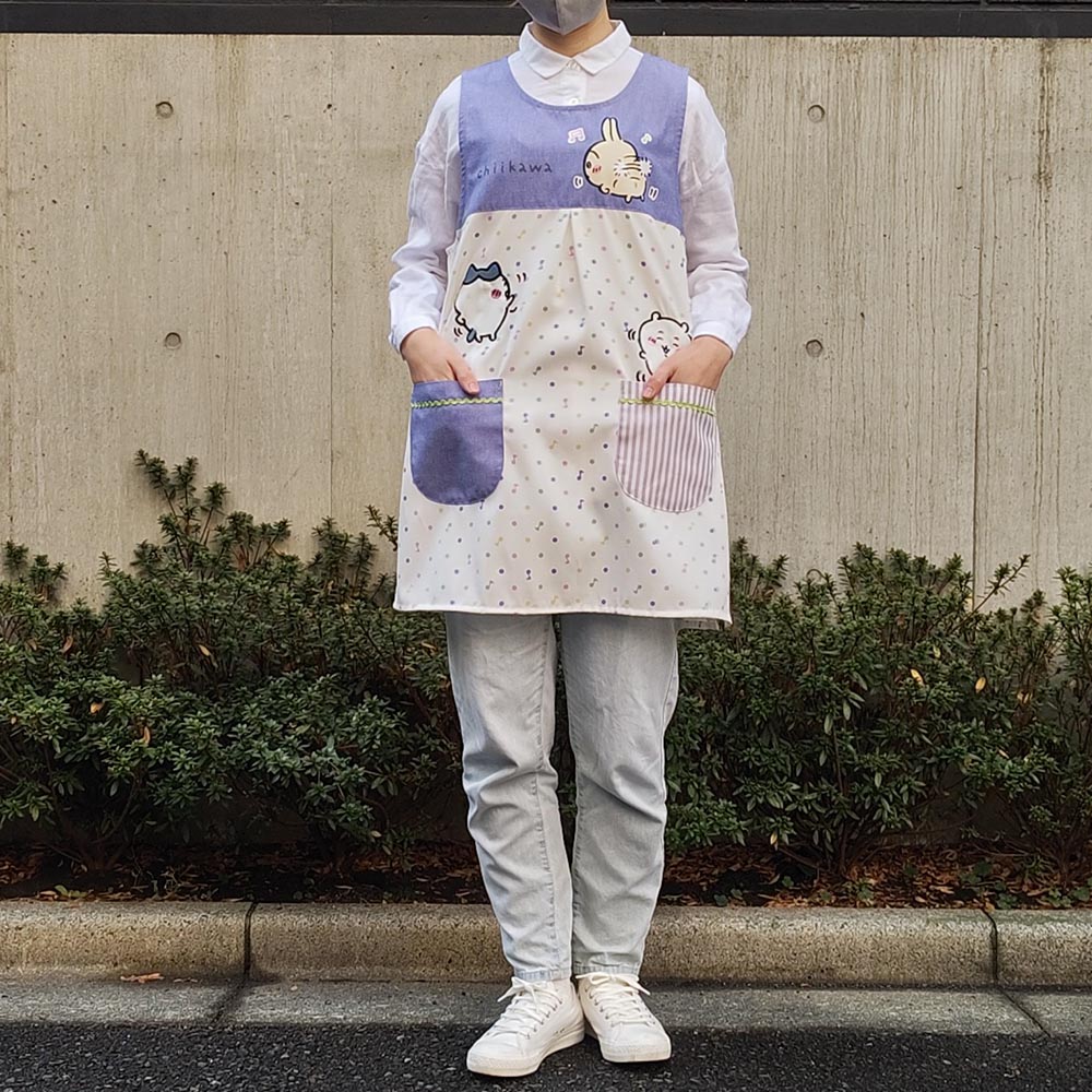 Chiikawa Tablier Apron (Music Note Dots BL)