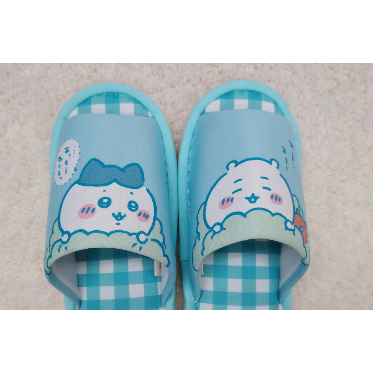 Chiikawa Checkered Open Slippers GR