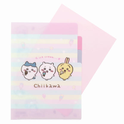 吉伊卡哇 A5透明文件夾3P（冰淇淋）