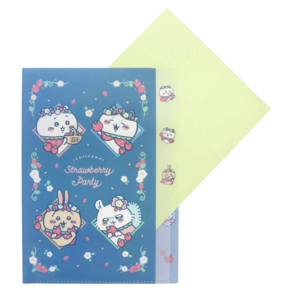 Chiikawa Die-Cut Clear File 5P (Strawberry Cape)