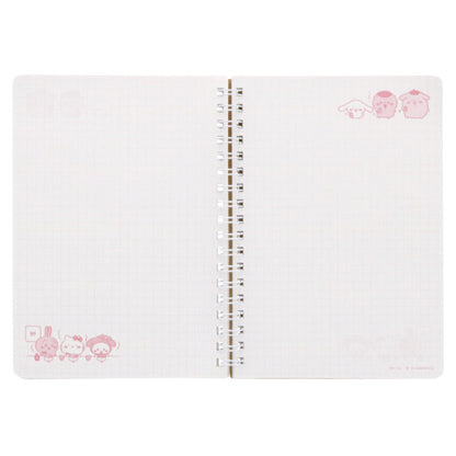 吉伊卡哇×三麗鷗角色們 W環裝訂筆記本B6（粉色）