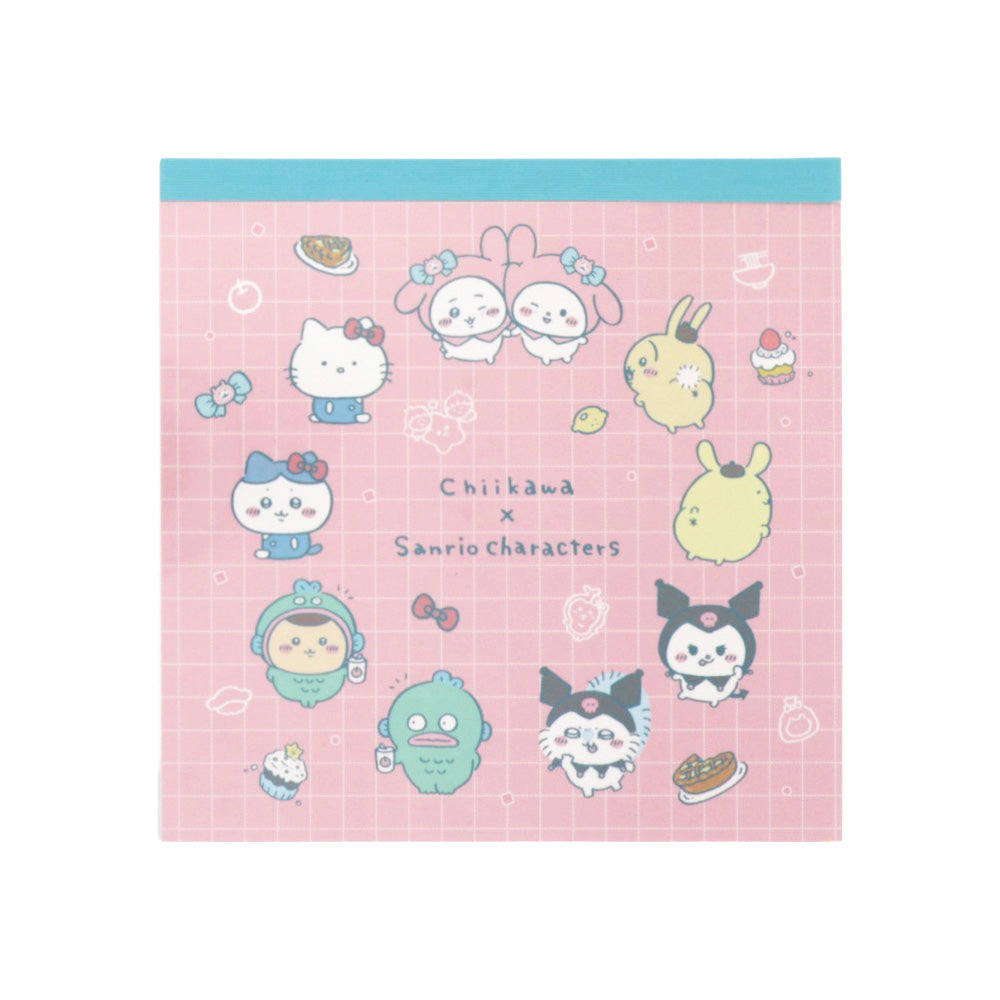 ちいかわ×サンリオキャラクターズ スクエアメモ（ピンク）