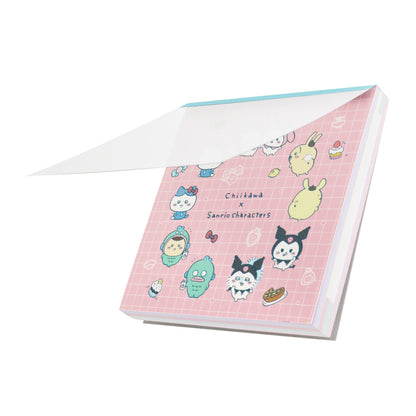 ちいかわ×サンリオキャラクターズ スクエアメモ（ピンク）