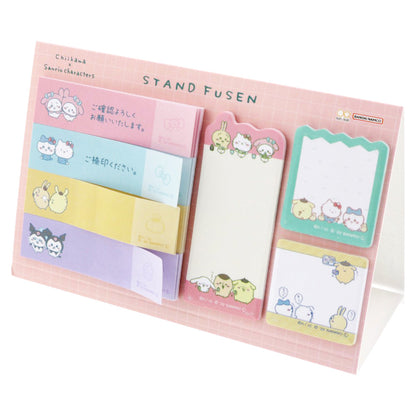 吉伊卡哇×三麗鷗角色們 立架便條紙（粉色）