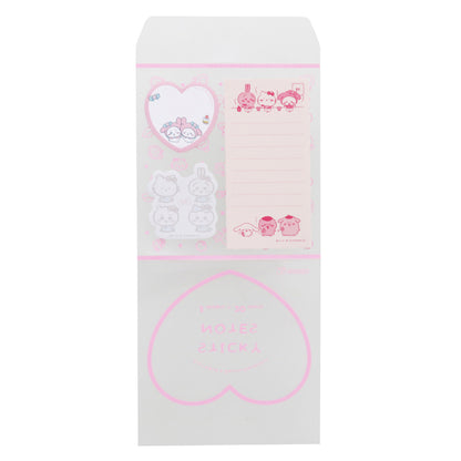 Chiikawa x Sanrio Characters Clear Case Sticky Notes (Pink)