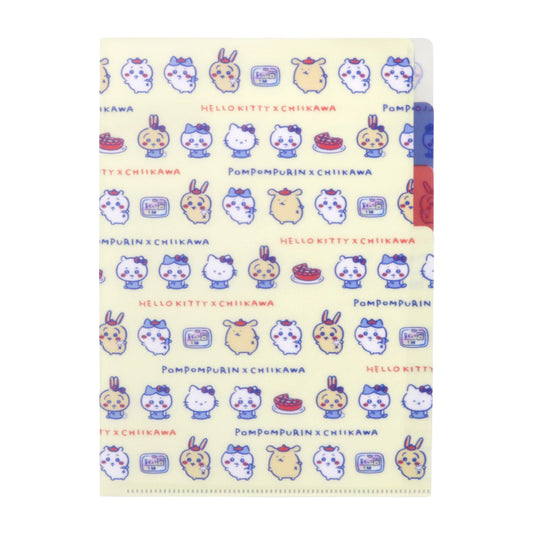 ちいかわ×サンリオキャラクターズ クリアファイルA5 3P（クリーム）