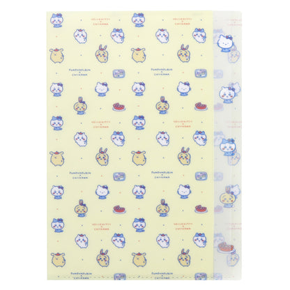 Chiikawa x Sanrio Characters Die-Cut Clear File 5P (Cream)