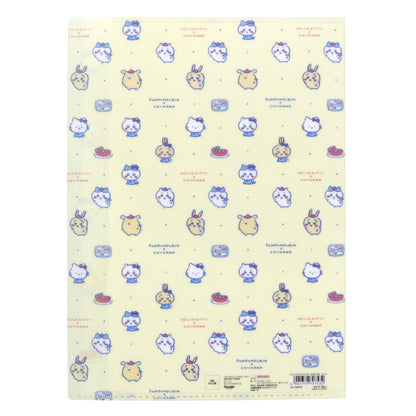 Chiikawa x Sanrio Characters Die-Cut Clear File 5P (Cream)