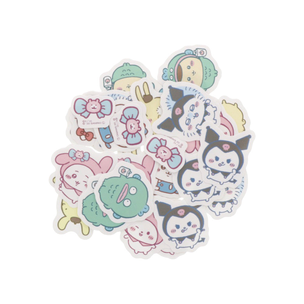 Chiikawa x Sanrio Characters Case-Attached Flake Stickers (Pink)