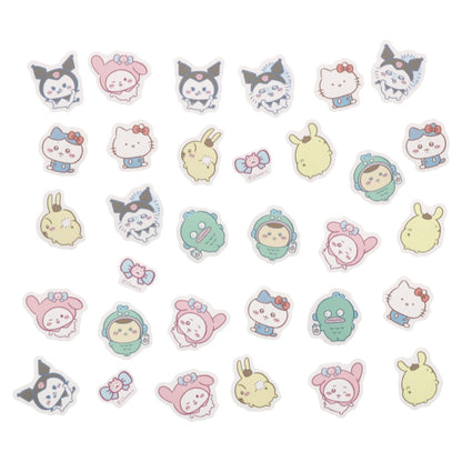 Chiikawa x Sanrio Characters Case-Attached Flake Stickers (Pink)