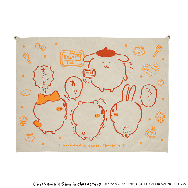 ちいかわ×サンリオキャラクターズ ファブリックポスターM（草むしり検定1級）