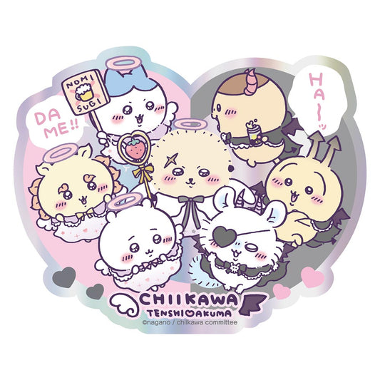 Chiikawa Angel & Demon Prism Travel Sticker (① Angel & Demon)