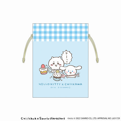ちいかわ×サンリオキャラクターズ 豆巾着（みんなで一緒に頑張ろう）