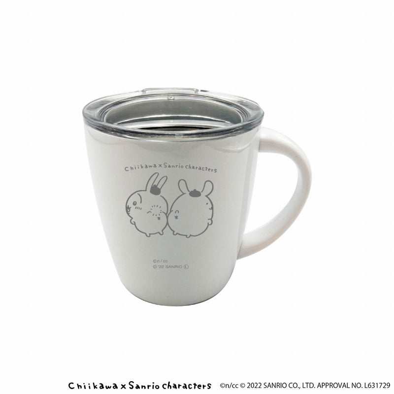 吉伊卡哇×三麗鷗角色 蓋子不鏽鋼馬克杯（布丁狗兔子）