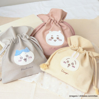 Chiikawa Fluffy Patch Drawstring Bag (Usagi)