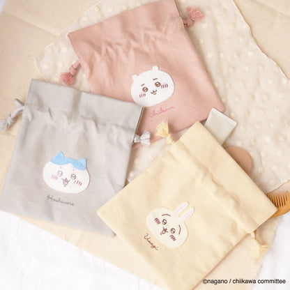 Chiikawa Fluffy Patch Drawstring Bag (Usagi)