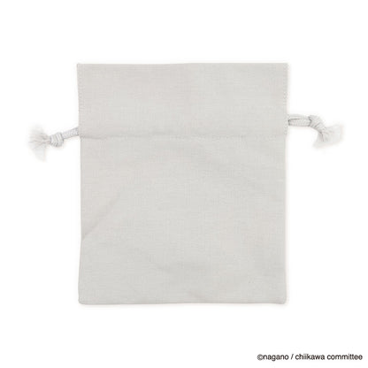 Chiikawa Fluffy Patch Drawstring Bag (Hachiware)