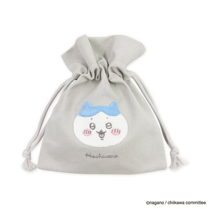 Chiikawa Fluffy Patch Drawstring Bag (Hachiware)
