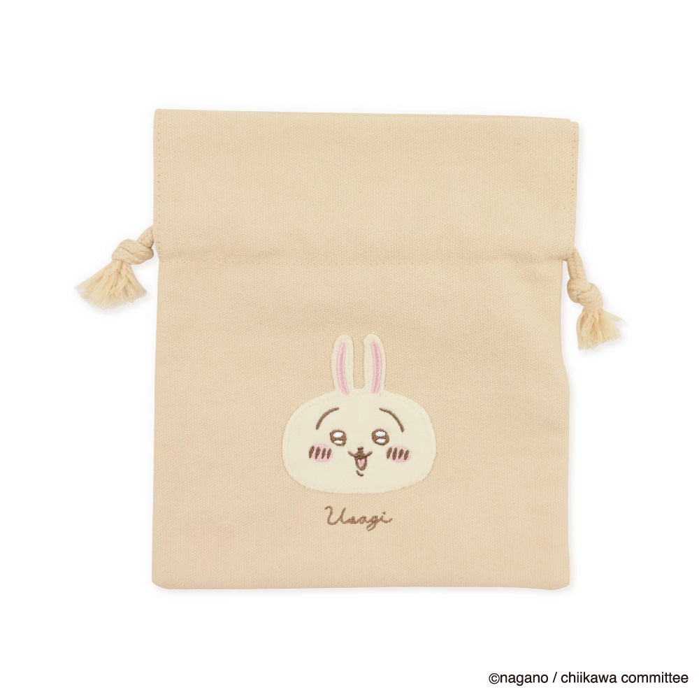 Chiikawa Fluffy Patch Drawstring Bag (Usagi)