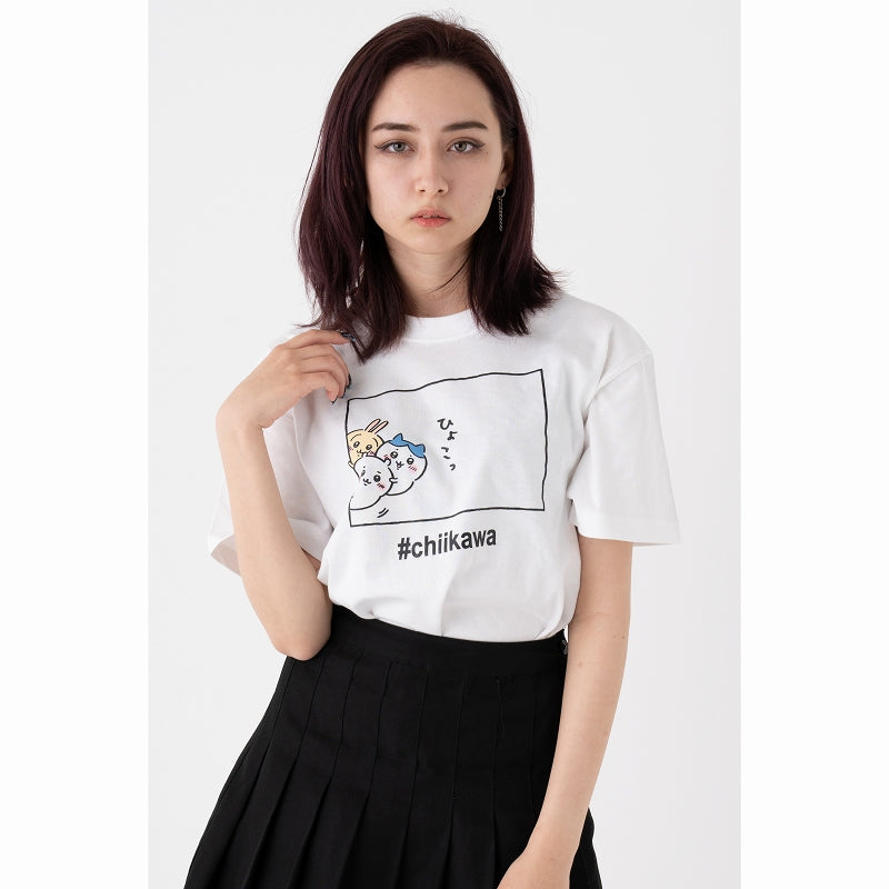 치이카와 빼꼼 T셔츠 화이트